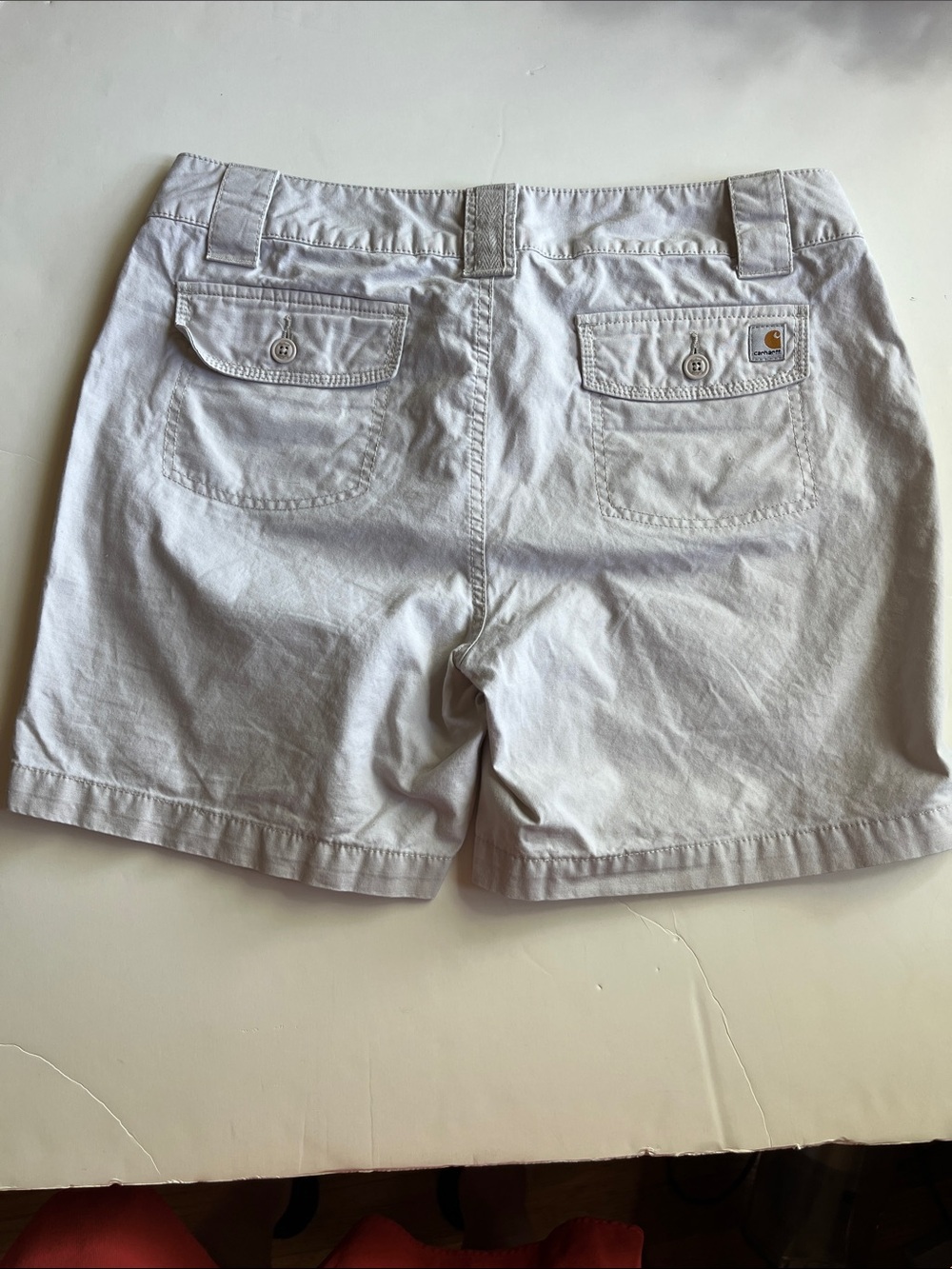 Carhartt Women’s Cream Shorts with Flap Back Pockets